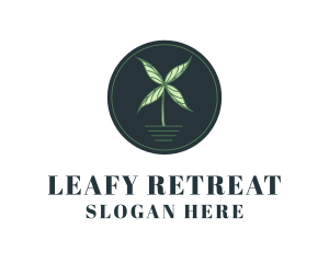 Natural Leaf Windmill  logo design