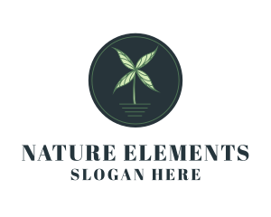 Natural Leaf Windmill  logo design