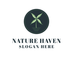 Natural Leaf Windmill  logo design