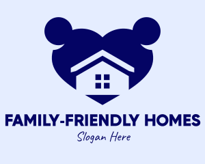 Home Residence Heart  logo design