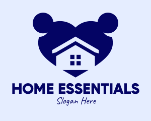 Home Residence Heart  logo design