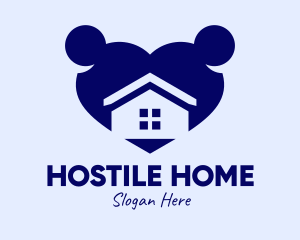 Home Residence Heart  logo design