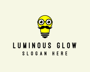 Light Bulb Mustache logo design