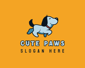 Cute Dog Walking logo design