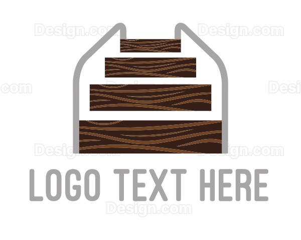 Wood Stairs Carpentry Logo