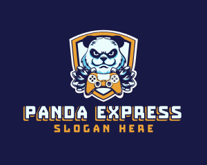 Panda Shield Game Controller logo design