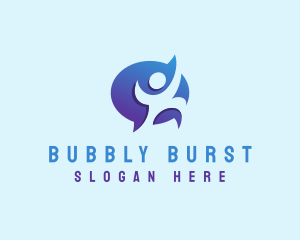 Speech Bubble Person logo design