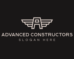 Aviation Wings Letter A logo design