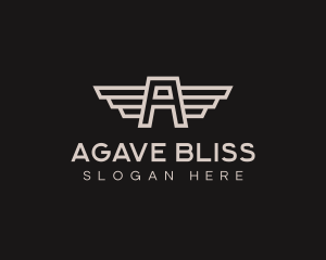 Aviation Wings Letter A logo design