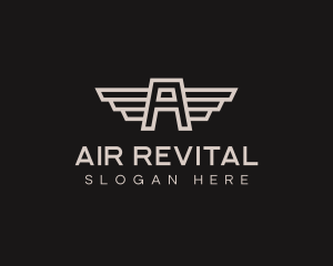 Aviation Wings Letter A logo design