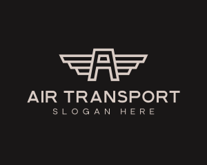 Aviation Wings Letter A logo design