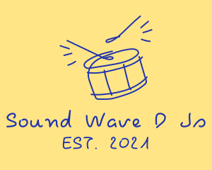 Blue Drum Line Art logo design