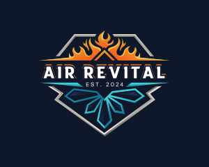 Air Conditioning Fire Ice logo design