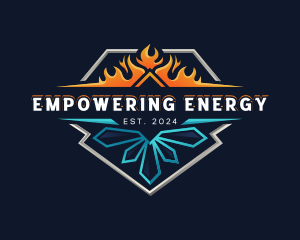 Air Conditioning Fire Ice logo design