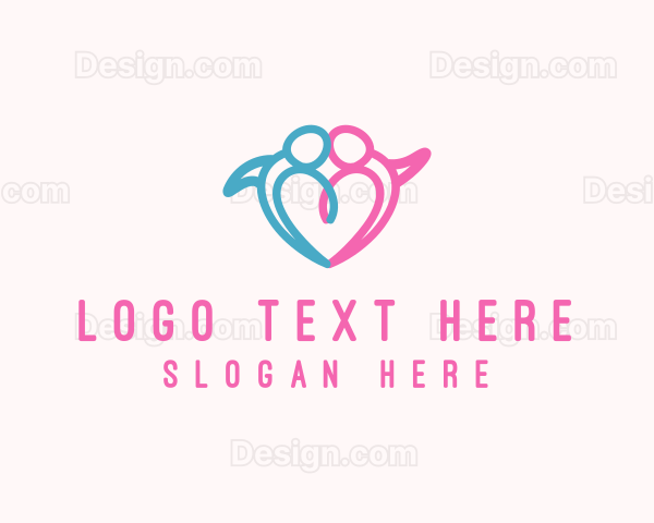 Lovely Heart Couple Logo