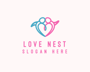 Lovely Heart Couple logo design