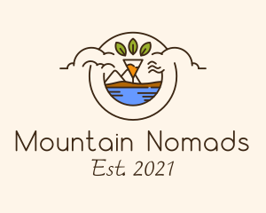 Natural Juice Outdoor Mountain logo design