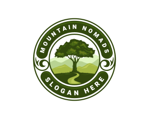 Tree Landscaping Mountain logo design