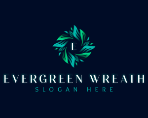 Garden Leaves Wreath logo design