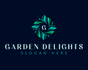 Garden Leaves Wreath logo design