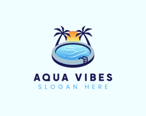 Swimming Pool Sunset logo