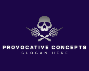 Rude Profanity Skull logo