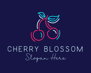 Neon Cherry Fruit logo