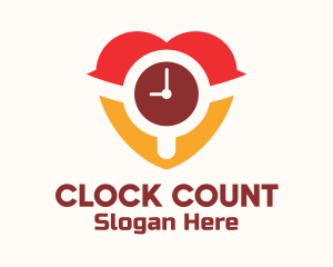 Heart Wristwatch Clock  logo design