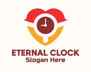 Heart Wristwatch Clock  logo design