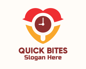 Heart Wristwatch Clock  logo design