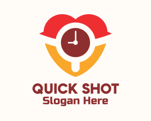 Heart Wristwatch Clock  logo design