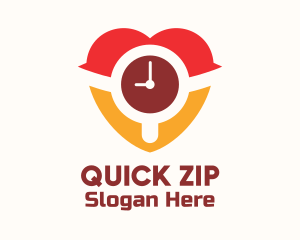 Heart Wristwatch Clock  logo design