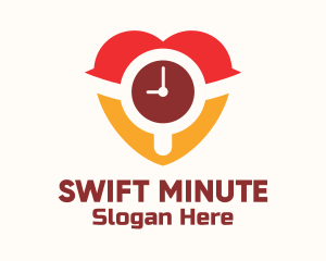 Heart Wristwatch Clock  logo design