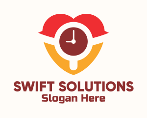 Heart Wristwatch Clock  logo design