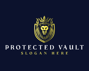 Crown Shield Lion logo design