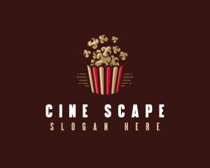 Popcorn Cinema Snack logo design