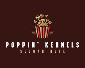 Popcorn Cinema Snack logo design