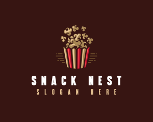 Popcorn Cinema Snack logo design