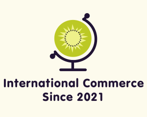 Kiwi Fruit Globe  logo design