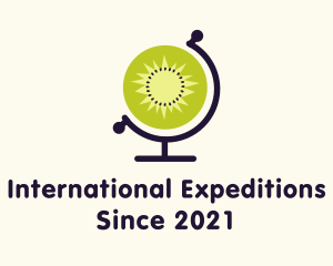 Kiwi Fruit Globe  logo design