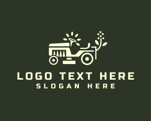 Lawn Mower Tractor Landscaping Logo