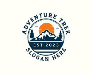 Trekking Valley Travel Adventure logo design