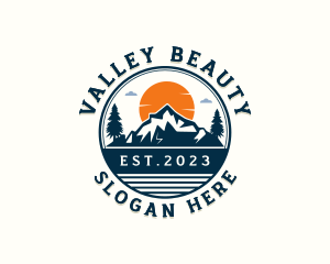 Trekking Valley Travel Adventure logo design