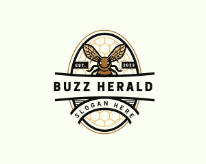 Honey Bee Hexagon Pattern logo design