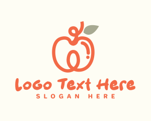 Apricot Doodle Fruit logo