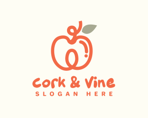 Apricot Doodle Fruit logo design