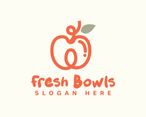 Apricot Doodle Fruit logo design