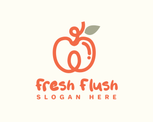 Apricot Doodle Fruit logo design