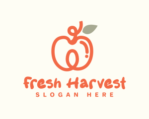 Apricot Doodle Fruit logo design