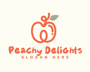 Apricot Doodle Fruit logo design